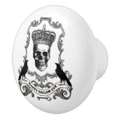 Moderne halloween schedel met kroon keramische knop (Rechts)
