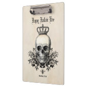 Moderne Halloween schedel met kroon Klembord (Links)