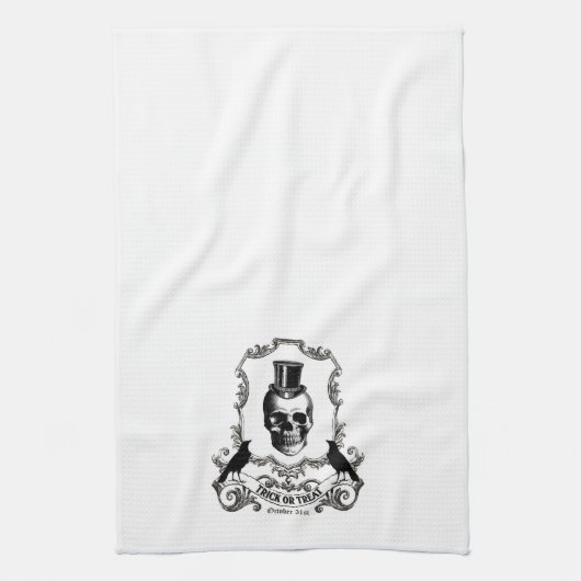Moderne halloween schedel theedoek (Verticaal)
