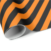 Moderne Halloween Sinaasappel Zwart Verjaardag Cus Cadeaupapier (Rol Hoek)