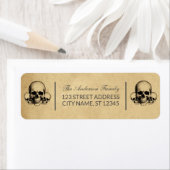 Moderne Halloween Skull Custom Familienaam Etiket (Insitu)