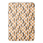 Moderne Halloween Spooky Bats Sinaasappel Checkerb Badmat (Voorkant Verticaal)