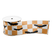 Moderne Halloween Spooky Bats Sinaasappel Checkerb Satijnen Lint (Spoel)