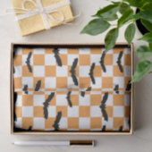 Moderne Halloween Spooky Bats Sinaasappel Checkerb Tissuepapier (Geschenk)