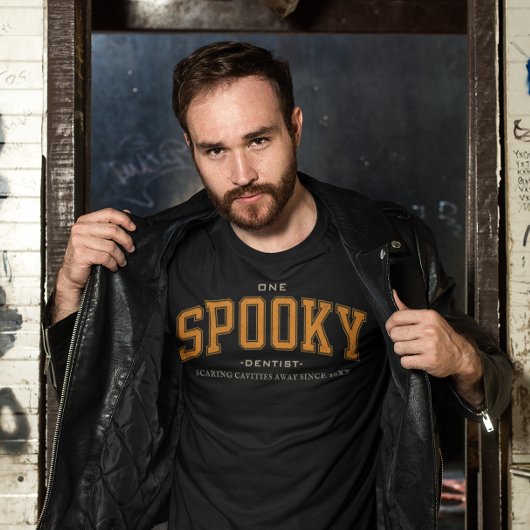 Moderne Halloween Spooky Tandarts Est. Aangepaste  Tri-Blend Shirt