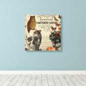 Moderne halloween-uil en schedel canvas afdruk (Insitu (Houten vloer))