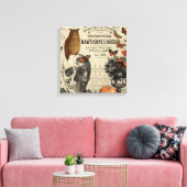 Moderne halloween-uil en schedel canvas afdruk (Insitu (Woonkamer))