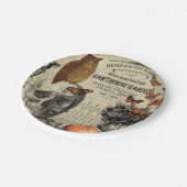 Moderne  halloween-uil en schedel papieren bordje (Gekanteld)