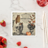 Moderne  halloween-uil en schedel servet (Insitu)