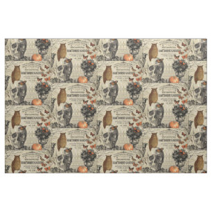 Moderne  halloween-uil en schedel stof