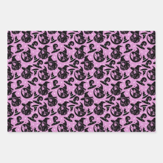 Moderne Halloween Vrouw Heksen Pet Inpakpapier Vel (Voorkant 3)
