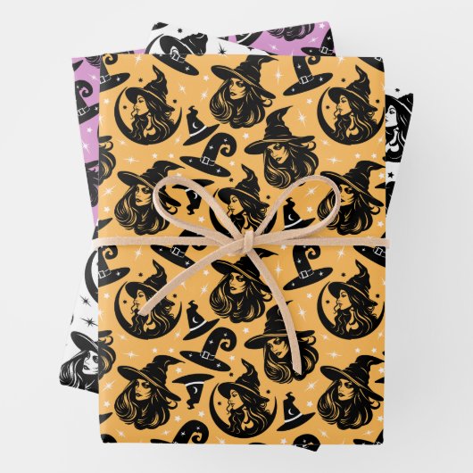 Moderne Halloween Vrouw Heksen Pet Inpakpapier Vel (In situ)