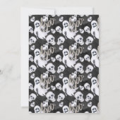 Moderne Halloween zwart-wit geesten feest Kaart (Achterkant)