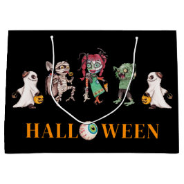 Moderne Halloween zwarte geschenktas Groot Cadeauzakje
