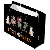 Moderne Halloween zwarte geschenktas Groot Cadeauzakje (Voorkant Gekanteld)
