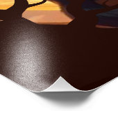 Moderne Halloween zwarte kat Foto Afdruk (Hoek)