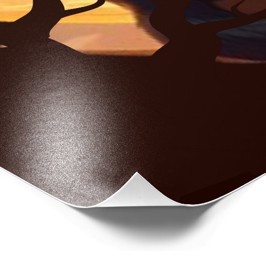 Moderne Halloween zwarte kat Foto Afdruk (Hoek)