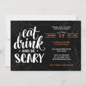 Moderne Halloweenfeest Spinneweb Kaart (Voorkant)