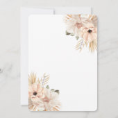 Moderne Halve Boog Droge Pampas Boho Natuurlijk Save The Date (Achterkant)
