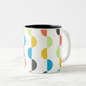 Moderne halve cirkels uit de midden eeuw tweekleurige koffiemok (Voorkant rechts)