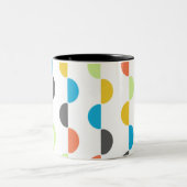 Moderne halve cirkels uit de midden eeuw tweekleurige koffiemok (Center)