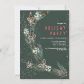 Moderne halve kerst krans dennen illustratie kaart (Voorkant)