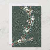 Moderne halve kerst krans dennen illustratie kaart (Achterkant)