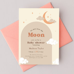 Moderne Halve Maan Sterren Baby Shower Kaart