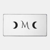 Moderne Halve Manen Witte en Zwarte Monogram Bureaumat (Voorkant)
