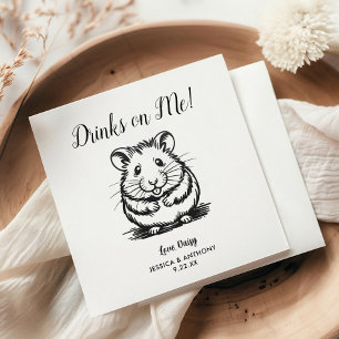 Moderne Hamster Bruiloft Cocktail Servetten