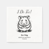 Moderne Hamster Bruiloft Cocktail Servetten (Voorkant)