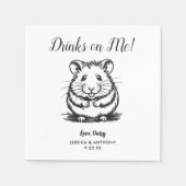 Moderne Hamster Bruiloft Cocktail Servetten (Voorkant)