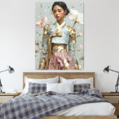 Moderne Hanbok-kunstprint Canvas Afdruk (Insitu (Slaapkamer))