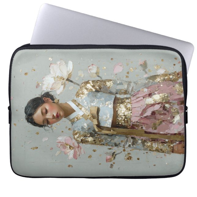 Moderne Hanbok-kunstprint Laptop Sleeve (Voorkant)