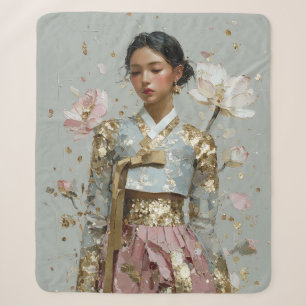 Moderne Hanbok-kunstprint Sherpa Deken