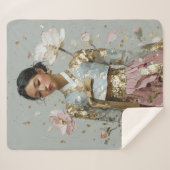 Moderne Hanbok-kunstprint Sherpa Deken (Voorkant (horizontaal))