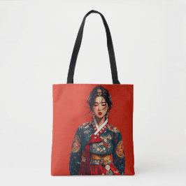 Moderne Hanbok Portret Tote Tas