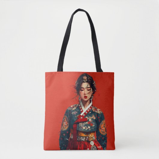 Moderne Hanbok Portret Tote Tas (Voorkant)