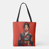 Moderne Hanbok Portret Tote Tas (Achterkant)