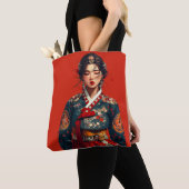 Moderne Hanbok Portret Tote Tas (Dichtbij)