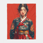 Moderne Hanbok Portretdeken Fleece Deken (Voorkant)