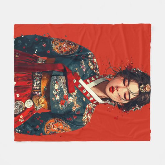 Moderne Hanbok Portretdeken Fleece Deken (Voorkant (Horizontaal))