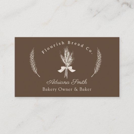 Moderne Hand Draw Tarwe Bakkerij Visitekaartje (Voorkant)