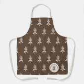 Moderne Hand Draw Tarwe Patroon Bakkerij Schort (Voorkant)