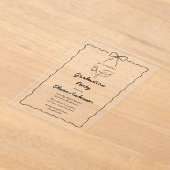 Moderne Hand-Drawn Bow & Squiggle Afstudeerfeest Acryl Uitnodigingen (Laagn)