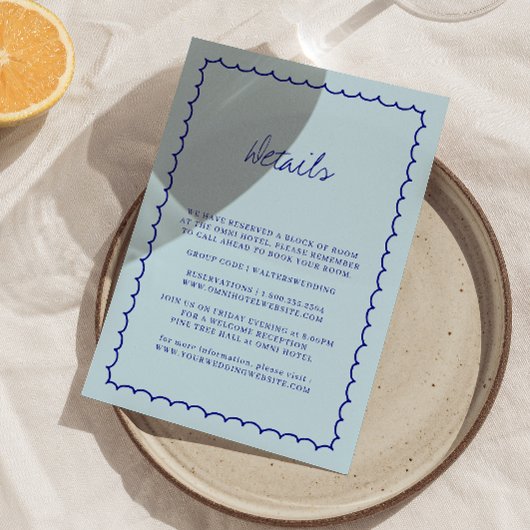 Moderne Hand-Drawn Wedding Detail Kaart