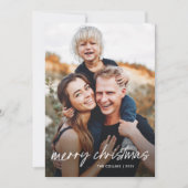 Moderne Hand Geletterd 2 Foto Kerstmis Feestdagenkaart (Voorkant)