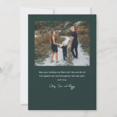 Moderne Hand Geletterd 2 Foto Kerstmis Feestdagenkaart (Achterkant)