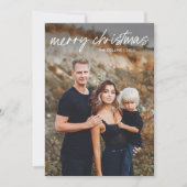 Moderne Hand Geletterd 2 Foto Kerstmis Feestdagenkaart (Voorkant)