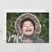 Moderne hand geletterde vreugdevolle vakantiefoto feestdagenkaart (Voorkant)